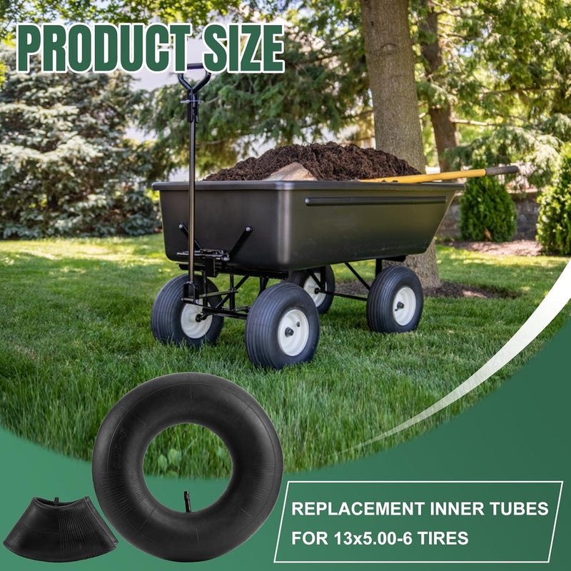 NIGOOLATA 13x5.00-6 Inner Tubes with Straight Valve Stem(2 Pack) - Heavy Duty 5.00-6 Replacement Tire Tubes for Razor Dirt Quad, Lawn Mowers, ATVs, Dirt Bikes - Image 2